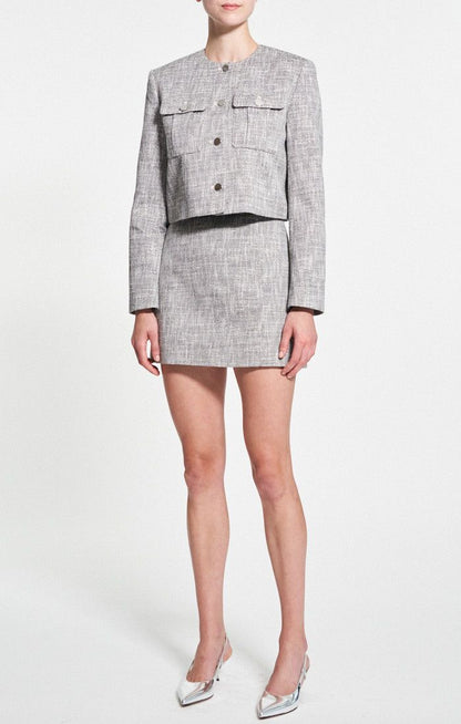 Theory- Mini Skirt in Canvas Tweed