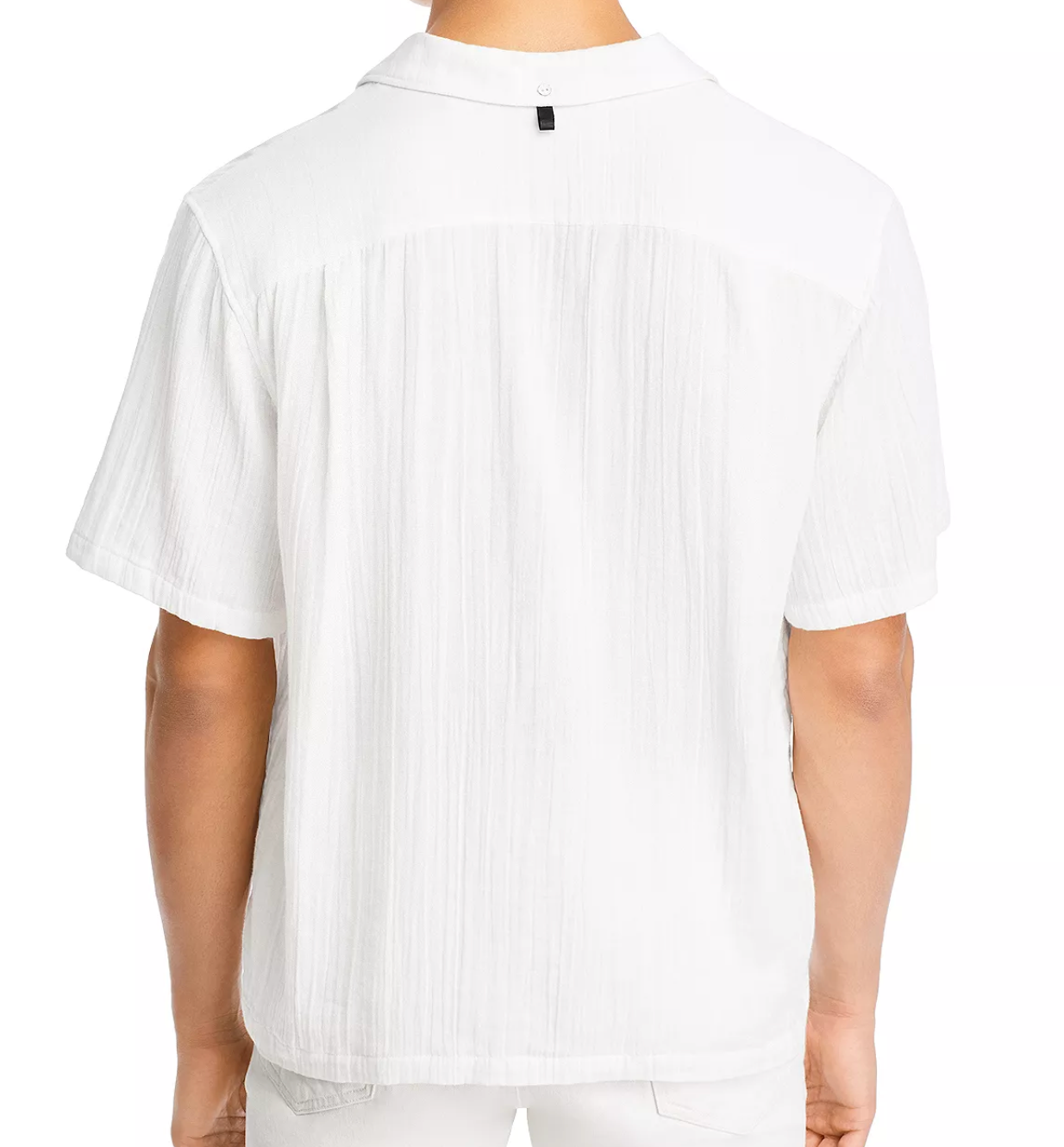 Rag & Bone Avery Cotton Gauze Relaxed Fit Button Down Camp Shirt, White