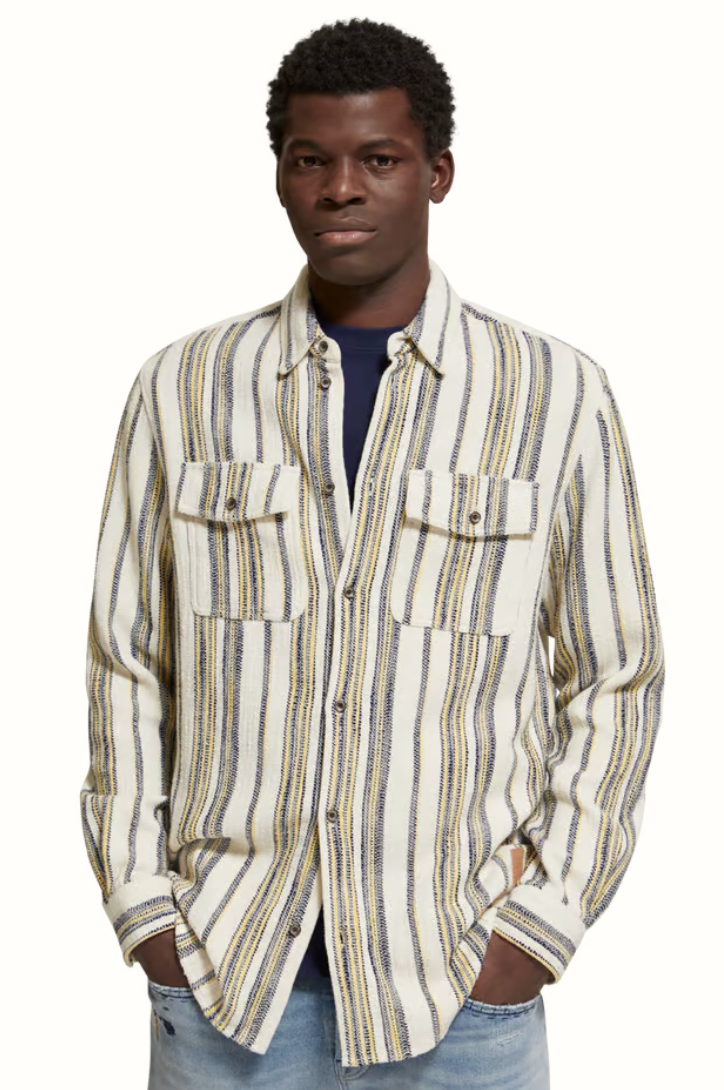Scotch & Soda Basket Weave Gradient Stripe Shirt