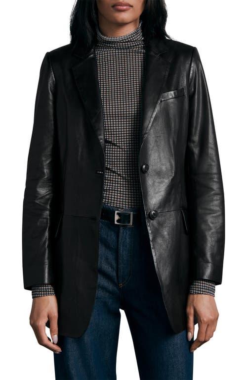 Rag & Bone Icons Charles Leather Blazer in Black Size 2