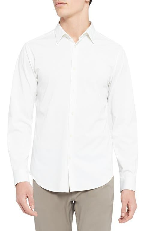 Theory Sylvain ND Structure Knit Button-Up Shirt in White